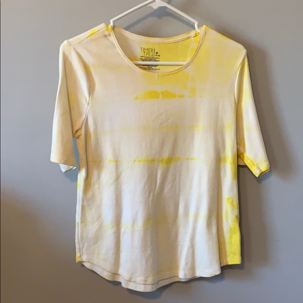Yellow tie die short sleeve top